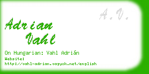 adrian vahl business card